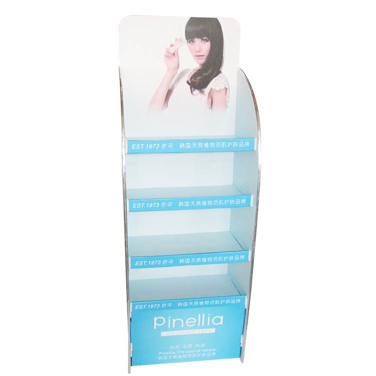 2023 Hot Sale Custom Logo Black Cardboard Cosmetics Display Stand