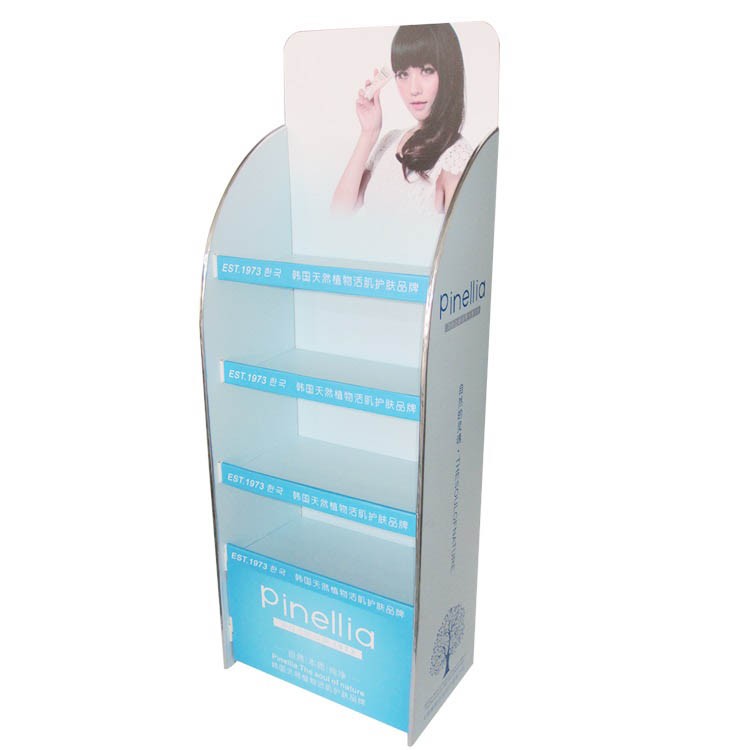 2023 Hot Sale Custom Logo Black Cardboard Cosmetics Display Stand