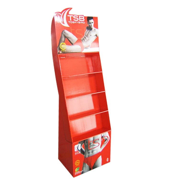 Drink Water Bottle Supermarket Shelves Paper Floor Cardboard Displays Stand