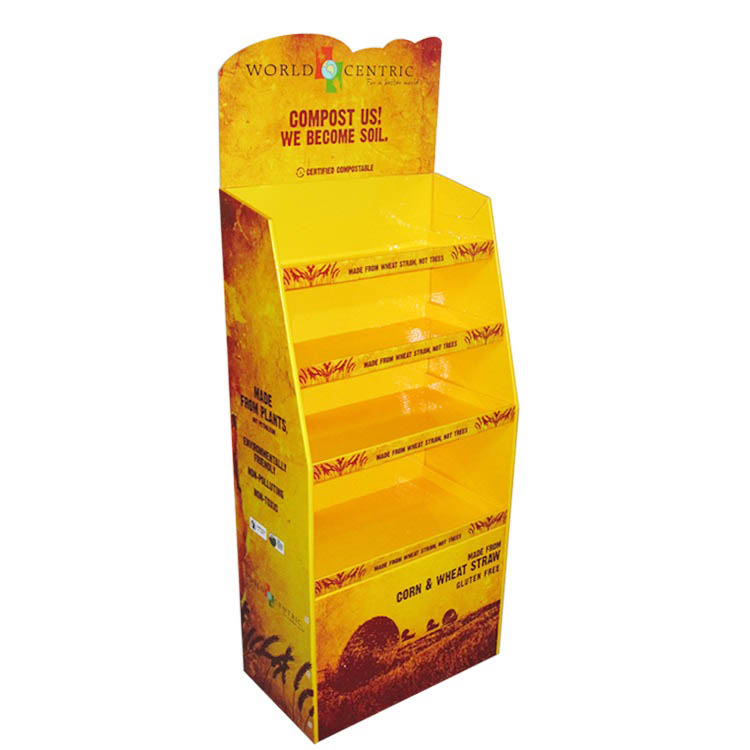 Customized Corrugated Cardboard Floor Shelf Product Pallet Shipper Floor Display Stand Cardboard Display