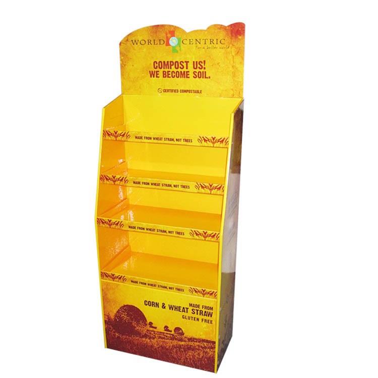 Customized Corrugated Cardboard Floor Shelf Product Pallet Shipper Floor Display Stand Cardboard Display