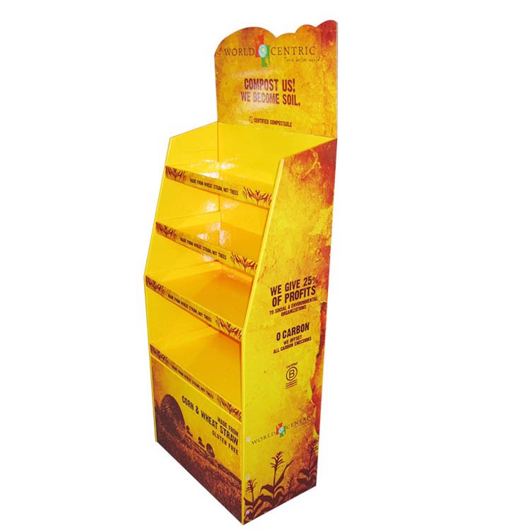 Customized Corrugated Cardboard Floor Shelf Product Pallet Shipper Floor Display Stand Cardboard Display