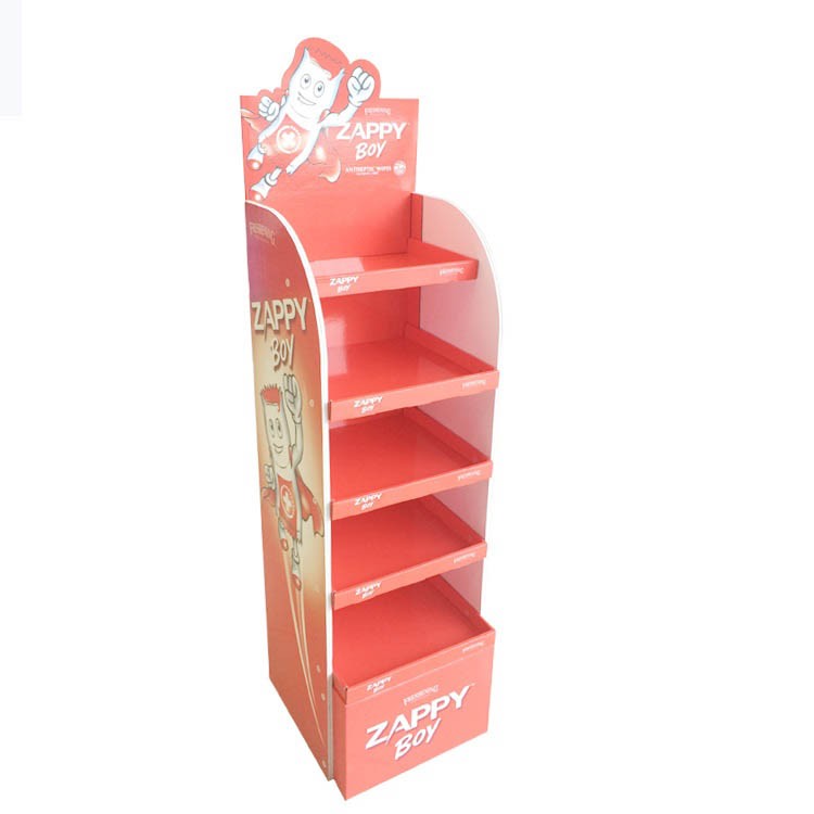 POS Cardboard Paper Display Floor Shelf Carton Stand for Greeting Card/Christmas Gift