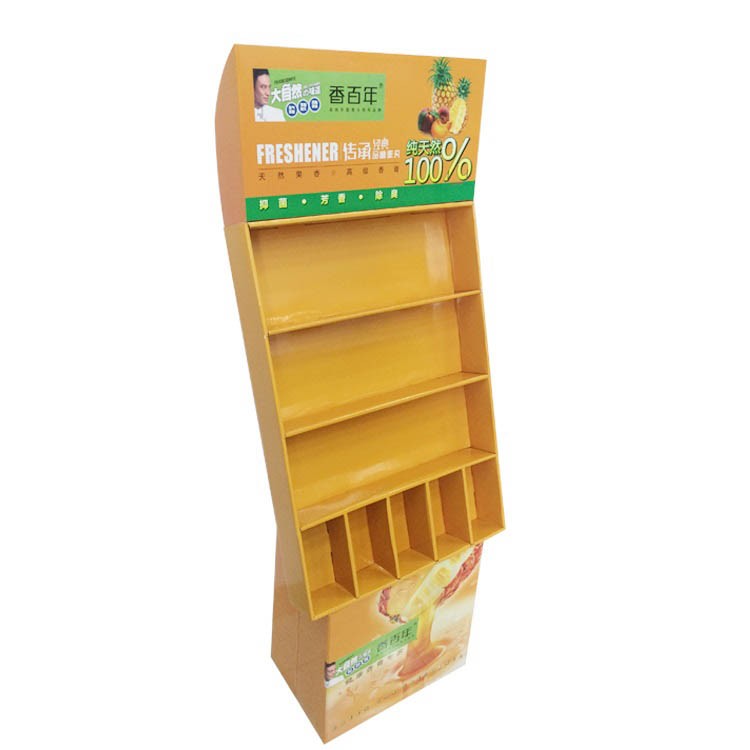 Custom Cardboard Floor Display Stand Rack For Supermarket Promotion