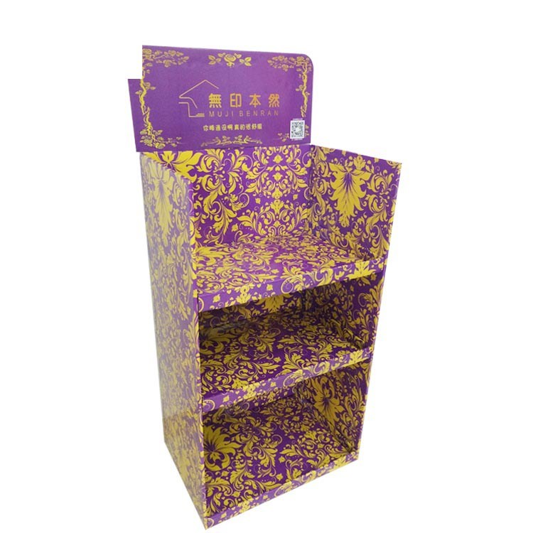 Custom Cardboard Floor Display Stand Rack For Supermarket Promotion