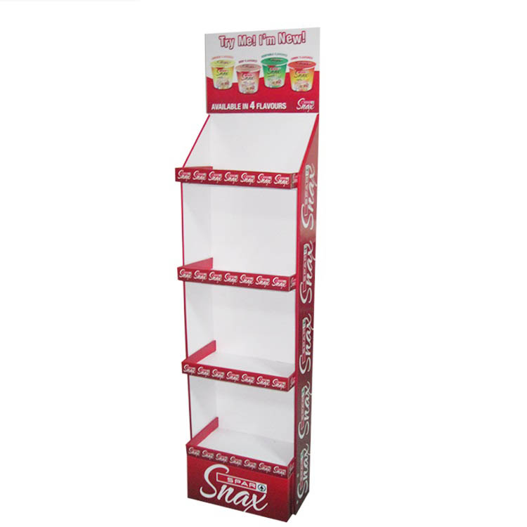 Custom printing Floor Standing cardboard display rack Pop Up Cardboard Corrugated Paper Floor display