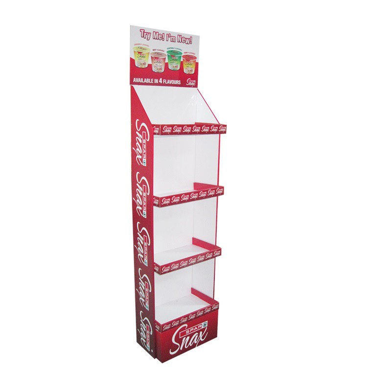 Custom printing Floor Standing cardboard display rack Pop Up Cardboard Corrugated Paper Floor display