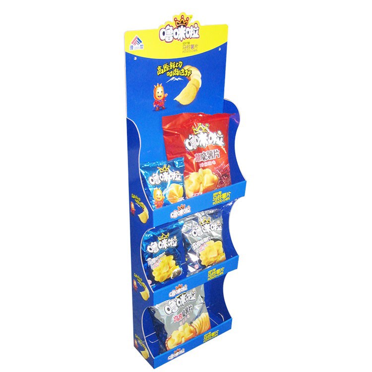 potato chip food product stand store corrugated cardboard display stand